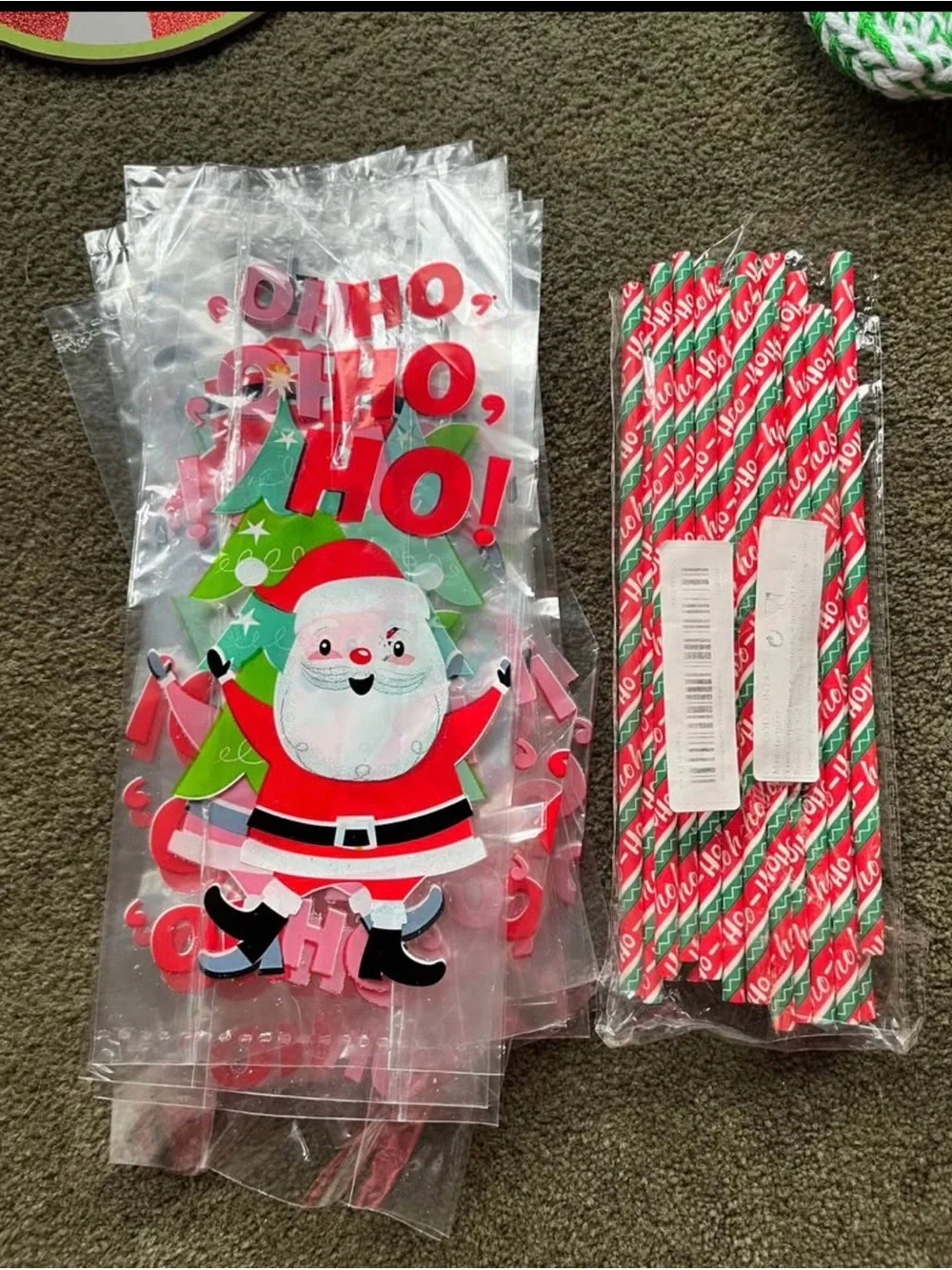 Holiday Gift Tags Sticker Sheets, goodie bags, and party straws